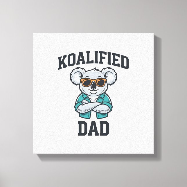 Koalifierad Pappa Söt Koala Pappa Shirt Design_1 Canvastryck (Framsida)