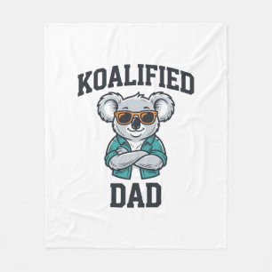 Koalifierad Pappa Söt Koala Pappa Tröja Design_1 Fleecefilt