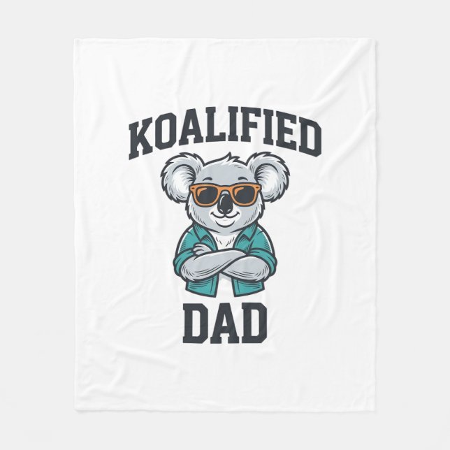 Koalifierad Pappa Söt Koala Pappa Tröja Design_1 Fleecefilt (Framsidan)
