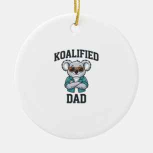 Koalifierad Pappa Söt Koala Pappa Tröja Design_1 Julgransprydnad Keramik