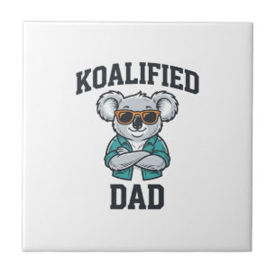 Koalifierad Pappa Söt Koala Pappa Tröja Design_1 Kakelplatta