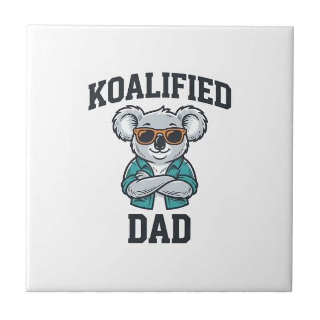 Koalifierad Pappa Söt Koala Pappa Tröja Design_1 Kakelplatta (Framsidan)