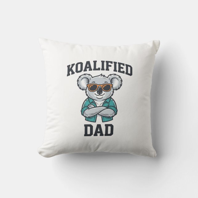 Koalifierad Pappa Söt Koala Pappa Tröja Design_1 Kudde (Framsida)
