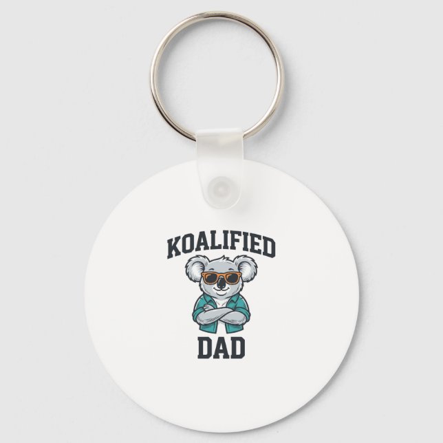 Koalifierad Pappa Söt Koala Pappa Tröja Design_1 Nyckelring (Framsida)