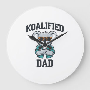 Koalifierad Pappa Söt Koala Pappa Tröja Design_1 Stor Klocka
