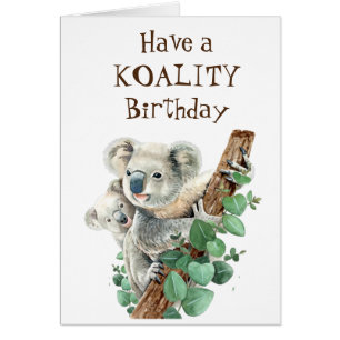 Koality Birthday Roligt Animal Koala Bear Hälsningskort