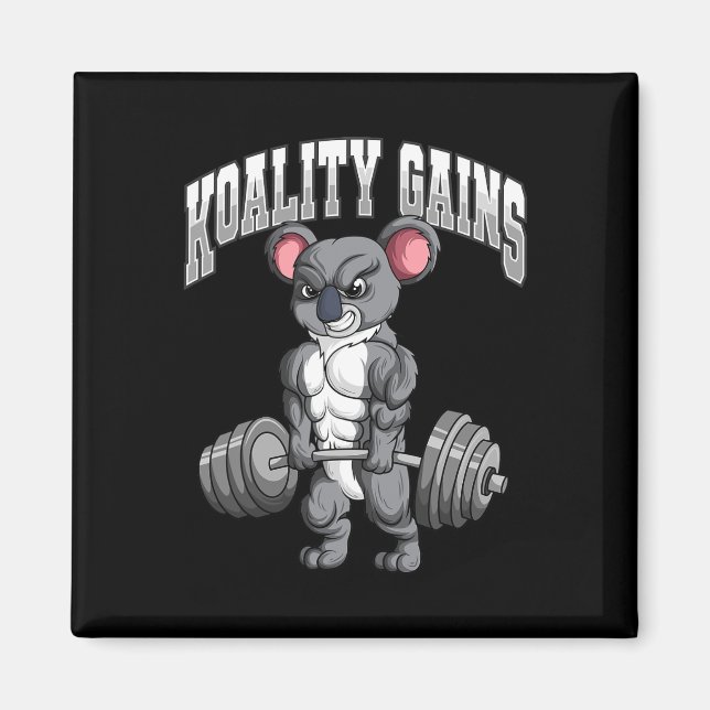 Koality Gains Fitness Gym Koala Bodybuilding Magnet (Framsidan)