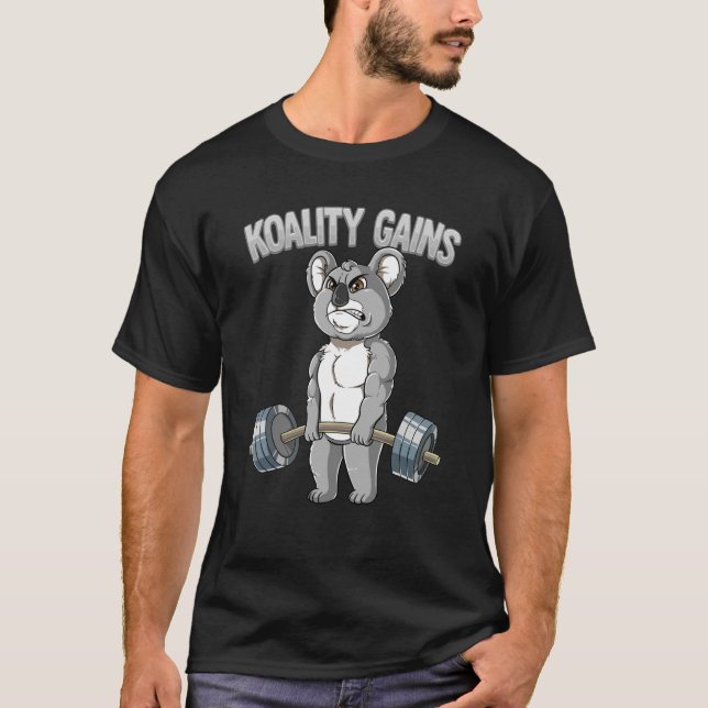Koality Gains Koala Gym Bodybuilding T Shirt (Framsida)