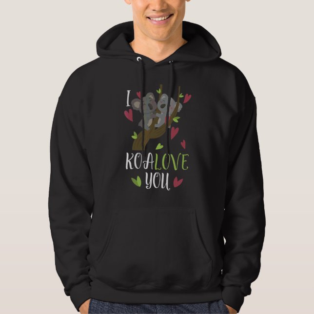 Koalove, Koala Kärlek Alla hjärtans dag Koala säge Hoodie (Framsida)
