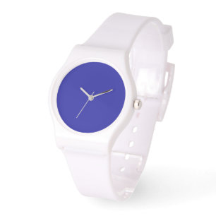 Kobalt Blue Dial White Silicone Armbandsur