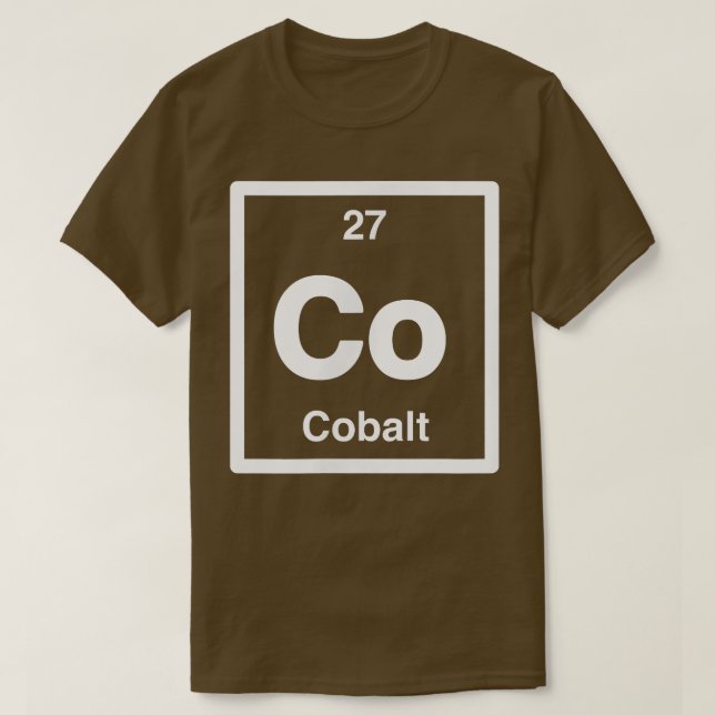Kobalt - Co - Periodiska Bord i Inslag - vetenskap T Shirt (Design framsida)