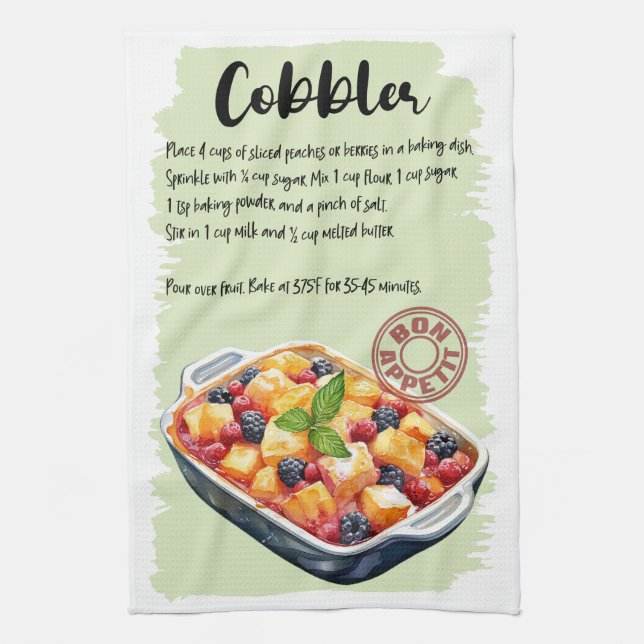 Kobbler Baking Recipe Kökshandduk (Vertikal)