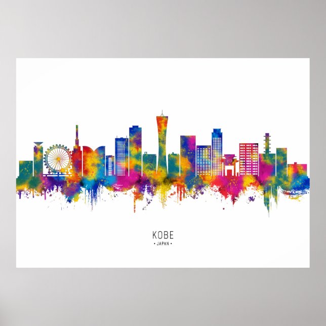 Kobe Japan Skyline Poster (Framsidan)