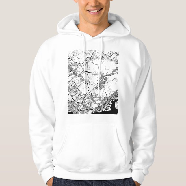Kobe Japan Stadskarta Hoodie (Framsida)