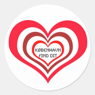 København Find Dit ♥ Sticker one Runt Klistermärke