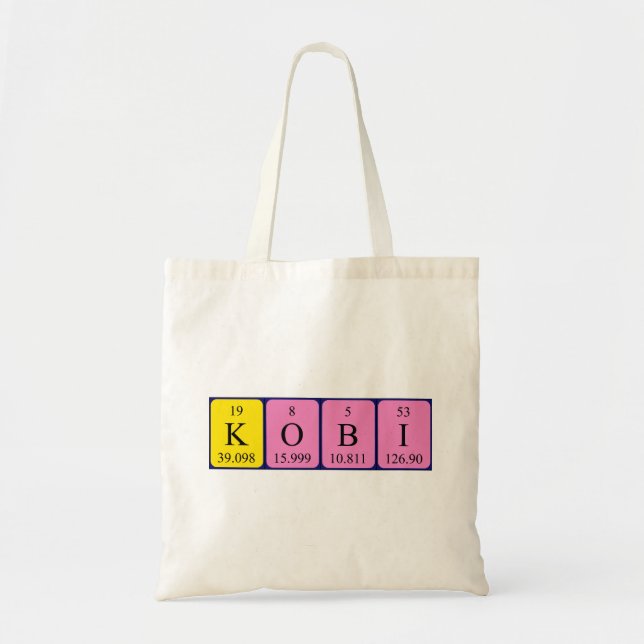 Kobi periodisk bord namn tote bag tygkasse (Framsidan)