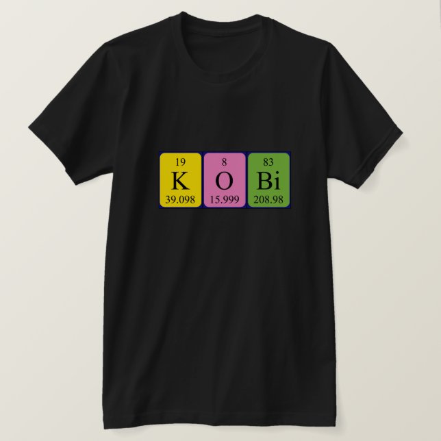 Kobi periodisk skjorta bord namn t-shirt (Design framsida)