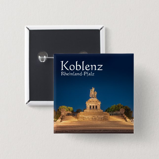 Koblenz Tyskland Knapp (Framsida & baksida)