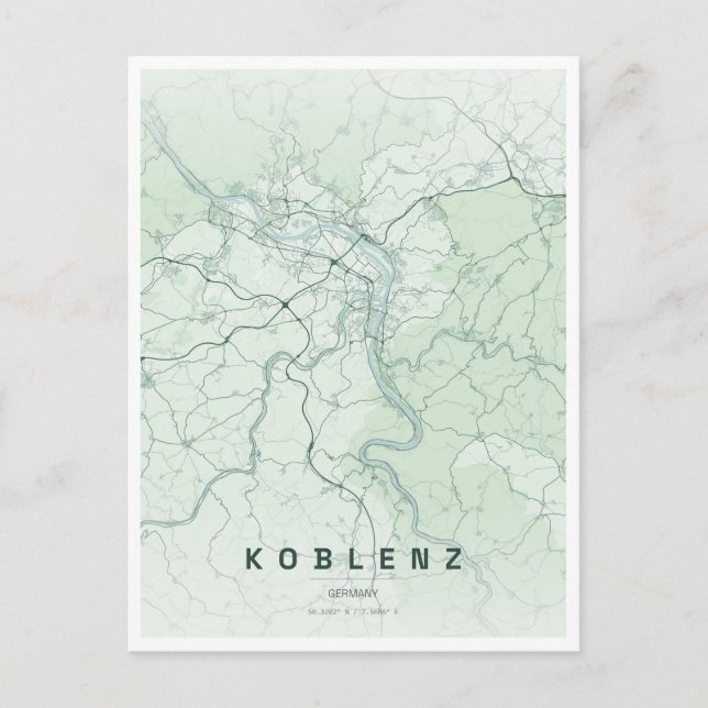 Koblenz Tyskland resa Vykort (Framsida)