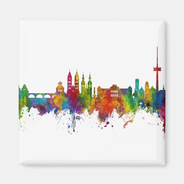 Koblenz Tyskland Skyline Magnet (Framsidan)