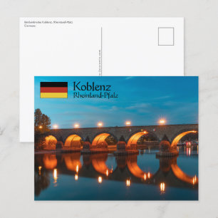 Koblenz Tyskland Vykort