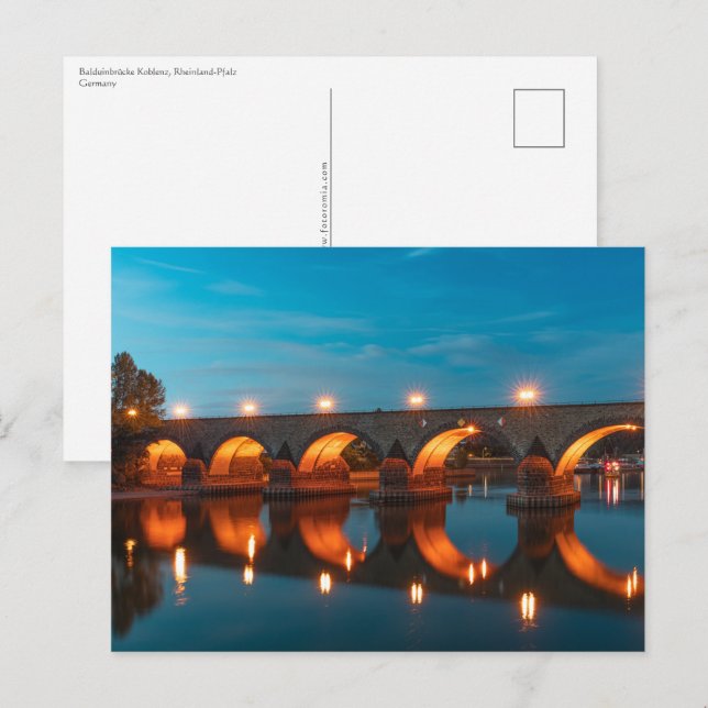 Koblenz Tyskland Vykort (Fram/baksida)