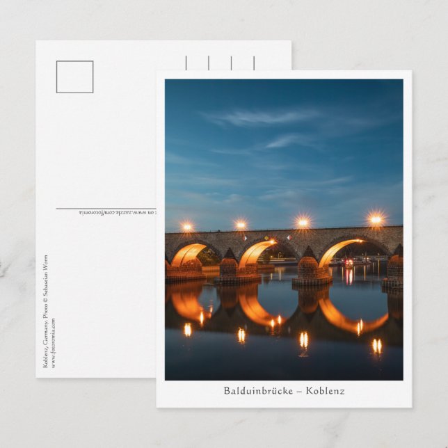Koblenz Tyskland Vykort (Fram/baksida)