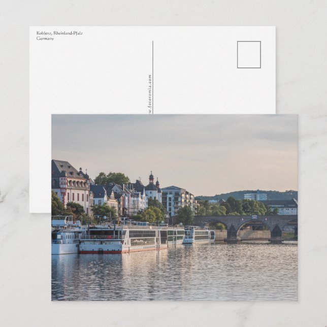 Koblenz Tyskland Vykort (Fram/baksida)