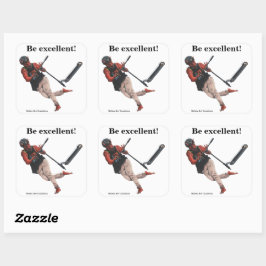 Kobold Kick Scooter Fantasy Art Square Stickers Fyrkantigt Klistermärke