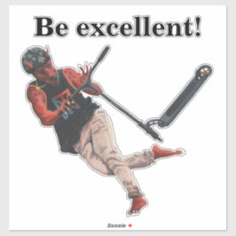 Kobold Kick Scooter Trick Fantasy Art Sticker Klistermärken