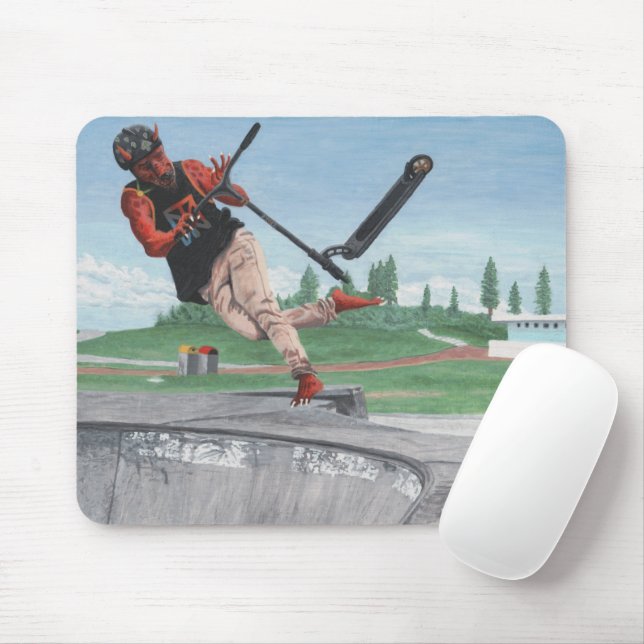 Kobold Kick Scooter Tricks Fantasy Art Mousepad Musmatta (Med mus)