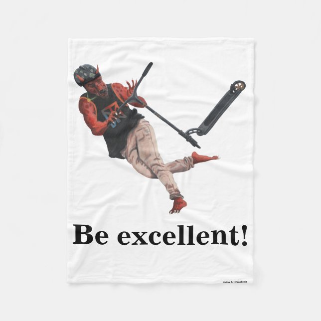 Kobold Scooter Tricks Fantasy Art Fleece Blanket (Framsidan)