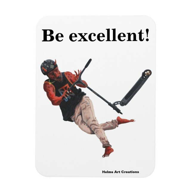 Kobold Scooter tricksar Fantasy Art Flexible Magne Magnet (Vertikal)