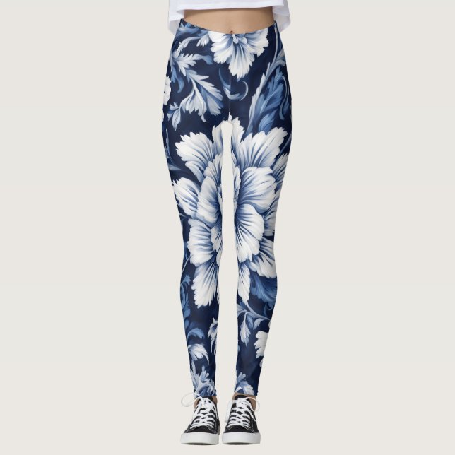 kobolt blom symfoni leggings (Framsida)