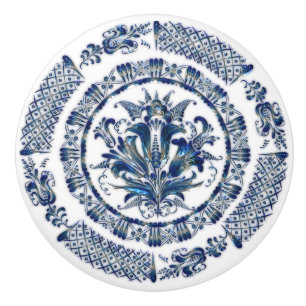 Kobolt Blue Mandala Kökskåp Kabinlåda Knopp