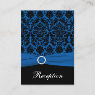 Kobolt Blue- och Black Damask-hölje Tilläggskort