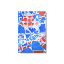 Kobolt & Korall Geometrisk Abstrakt Expressionism