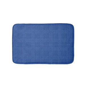 Kobolt och Azure Blue Maze Stripe Mönster Badrumsmatta