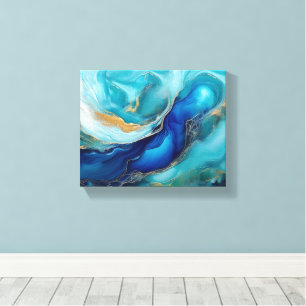 Kobolt och skalad Abstrakt Canvastryck