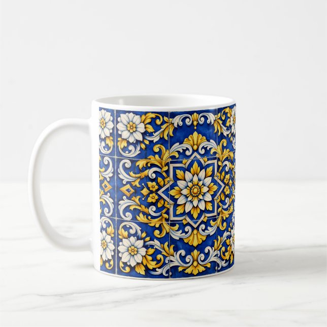 Kobolt Scroll Azulejo Mugg (Vänster)