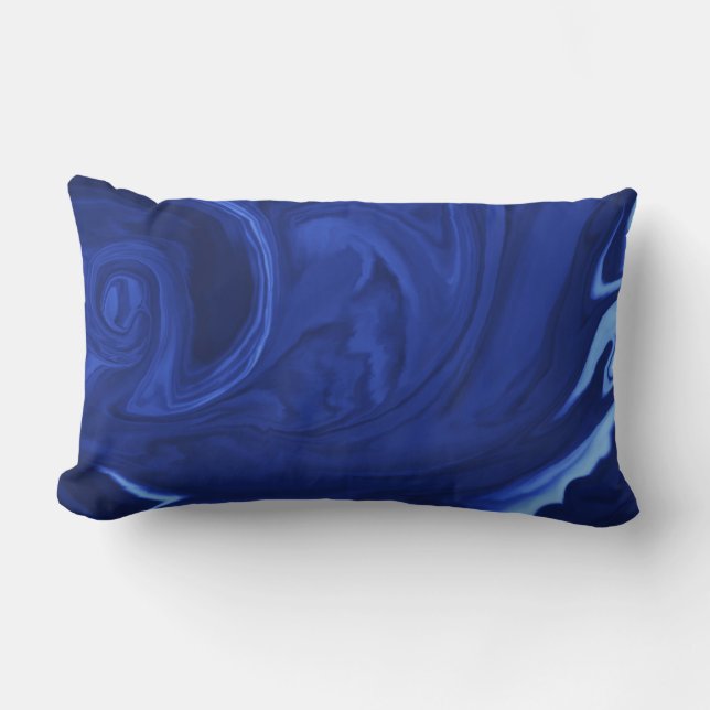 Koboltblå bakgrund Texturerad handgjord Lumbarkudde (Framsida)