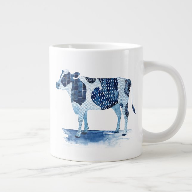 Koboltblå gårdsdjur - Ko Jumbo Mugg (Höger)