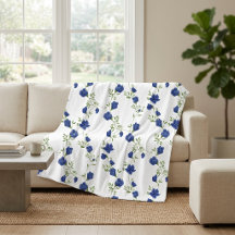 Koboltblå Grön Akvarell Vildblomma