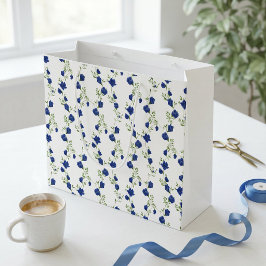 Koboltblå Grön Vildblomma Akvarell