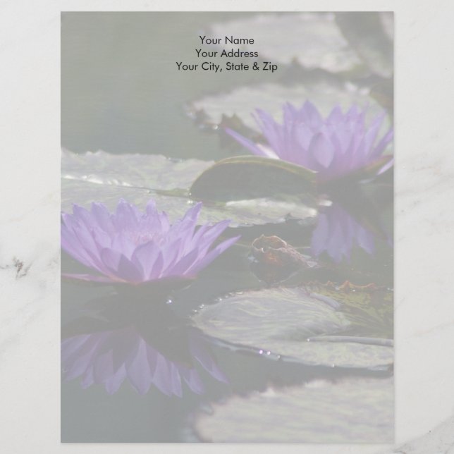 Koboltblå Lotus Vattenlilja Blommor Brevhuvud (Framsida)
