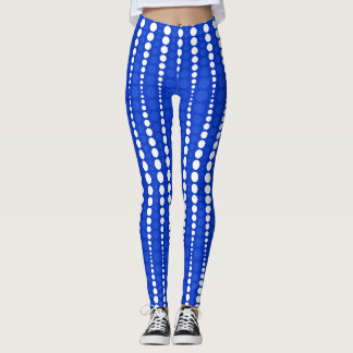 Koboltblå och vita prickiga leggings