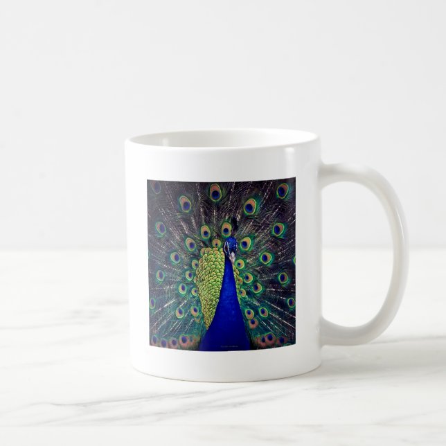 Koboltblå påfågel kaffemugg (Höger)