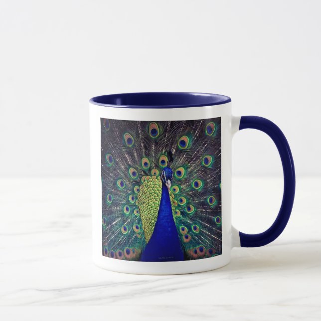 Koboltblå Påfågel Kaffemugge Mugg (Höger)