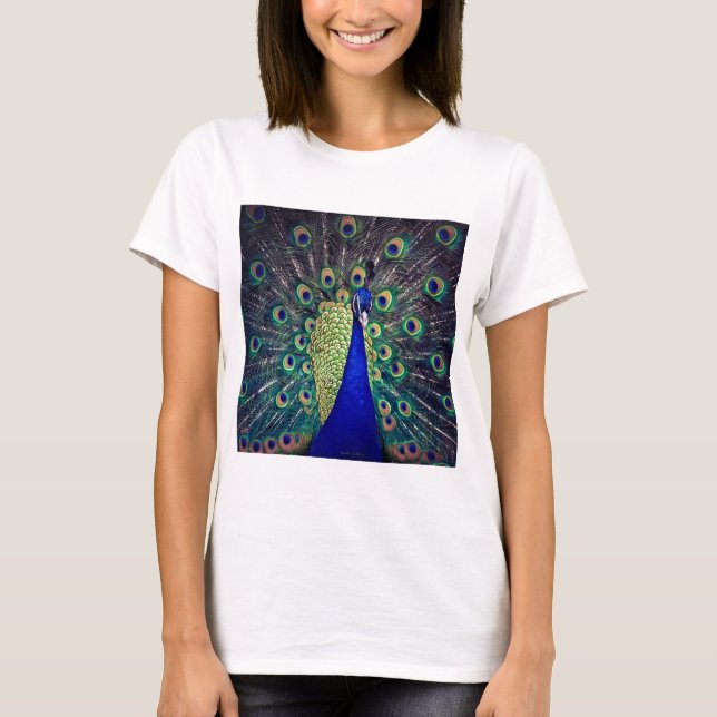 Koboltblå påfågel t shirt (Framsida)