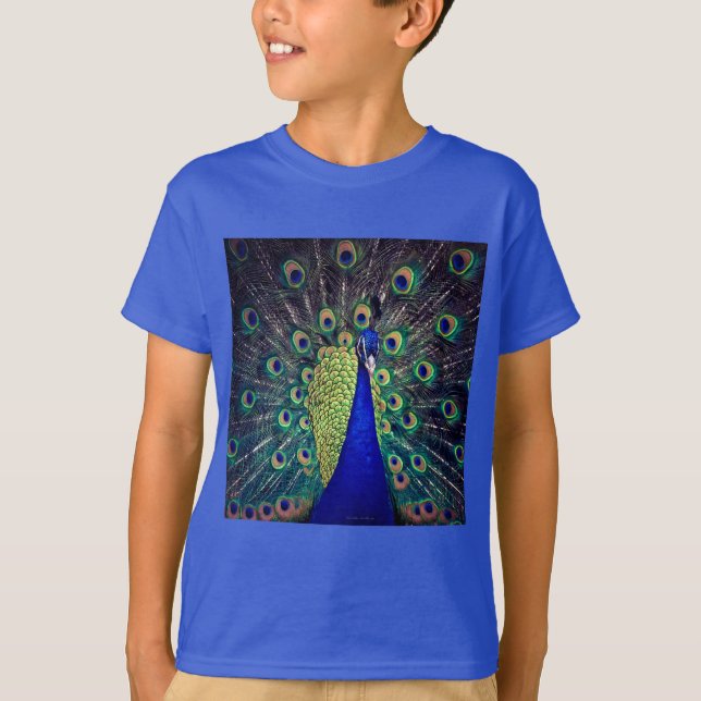 Koboltblå påfågel t shirt (Framsida)